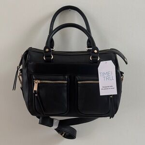 Time and Tru Black Satchel Bag
